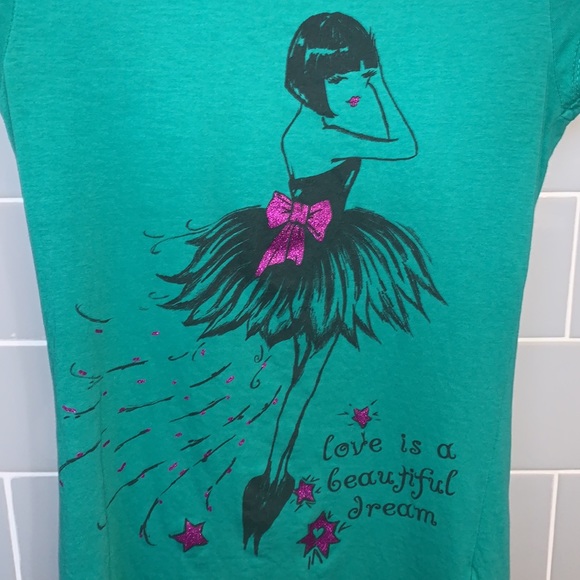 Cute Green Cap Sleeve Tee - Picture 5 of 14